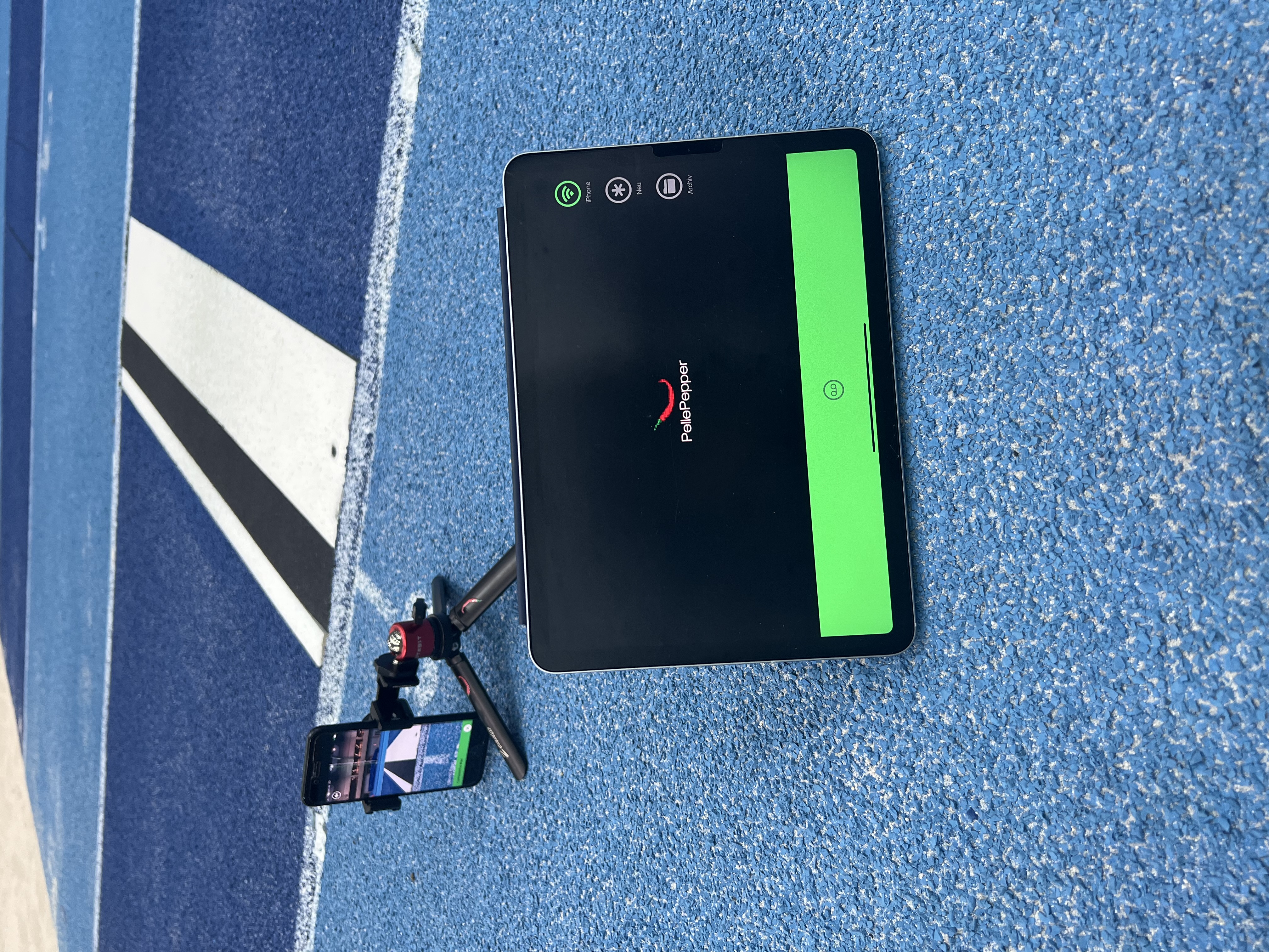JumpControl Camera and Review device together at the takeoff board